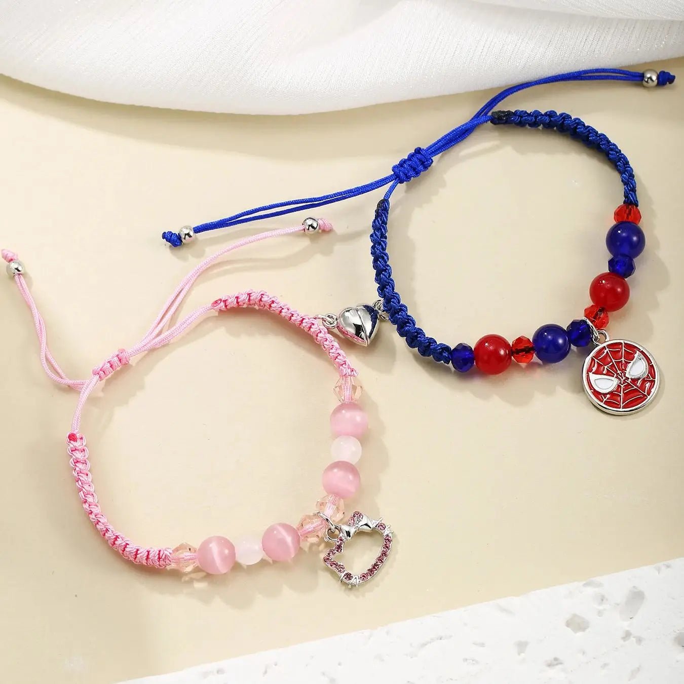 2 pcs Spiderman & Hello Kitty Bracelets