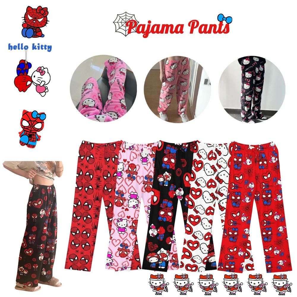 Matching Couples Hello Kitty & Spiderman Pyjamas Pants