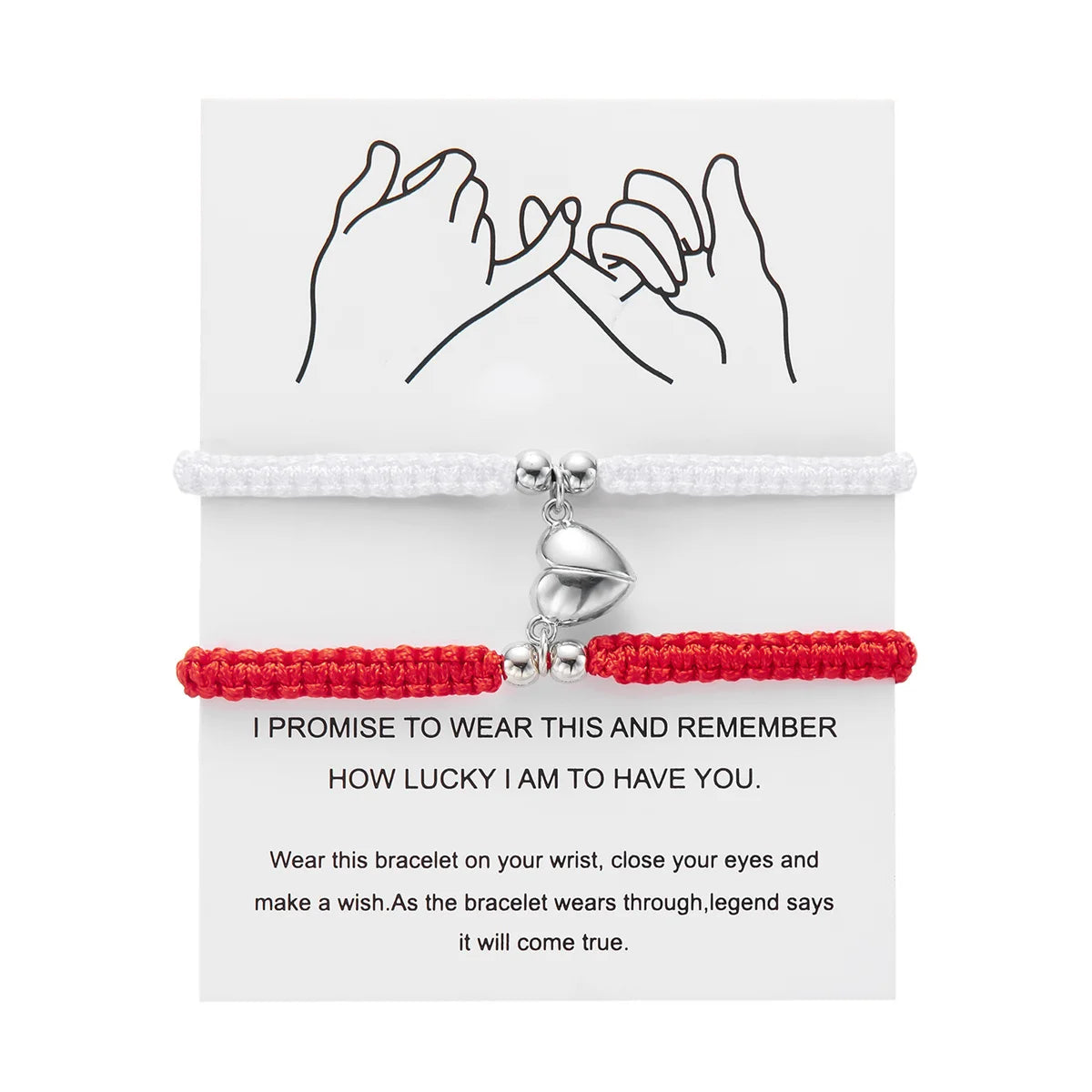 2Pcs/Set Heart Magnetic Bracelet