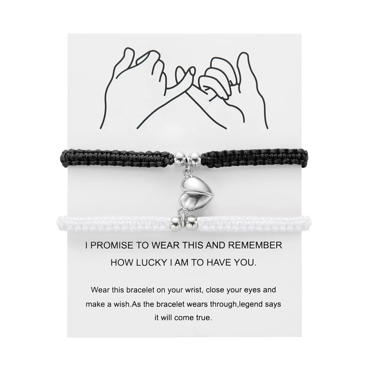 2Pcs/Set Heart Magnetic Bracelet