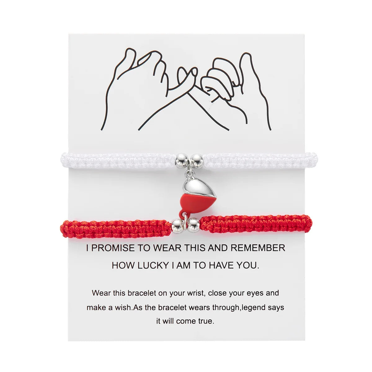 2Pcs/Set Heart Magnetic Bracelet
