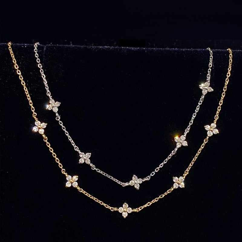 Dainty Diamond Flower Bracelet