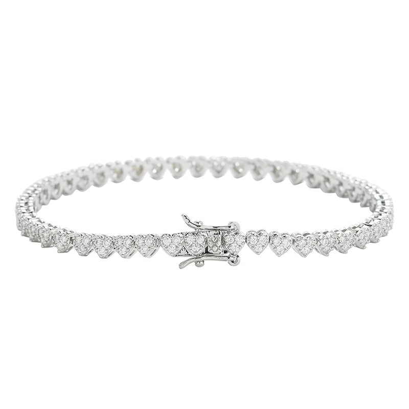 Heart Diamond Tennis Bracelet