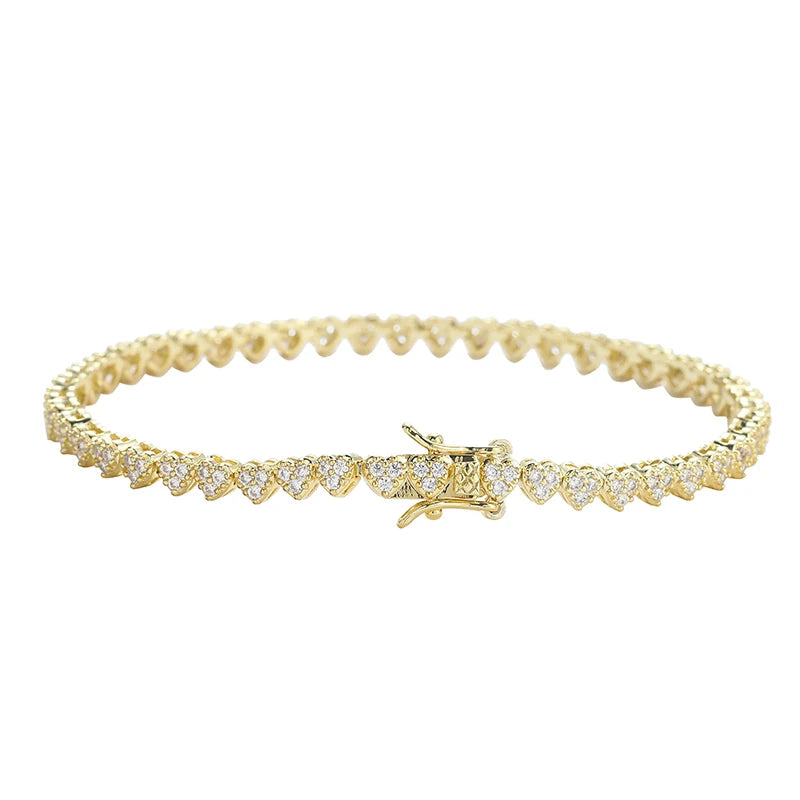 Heart Diamond Tennis Bracelet