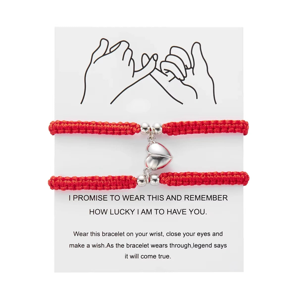2Pcs/Set Heart Magnetic Bracelet