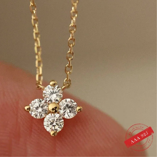Dainty Diamond Flower Necklace