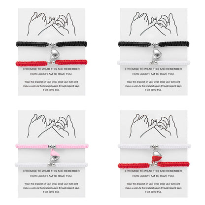 2Pcs/Set Heart Magnetic Bracelet