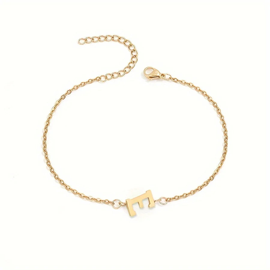 14k Gold Plated Letter Minimalist Bracelet