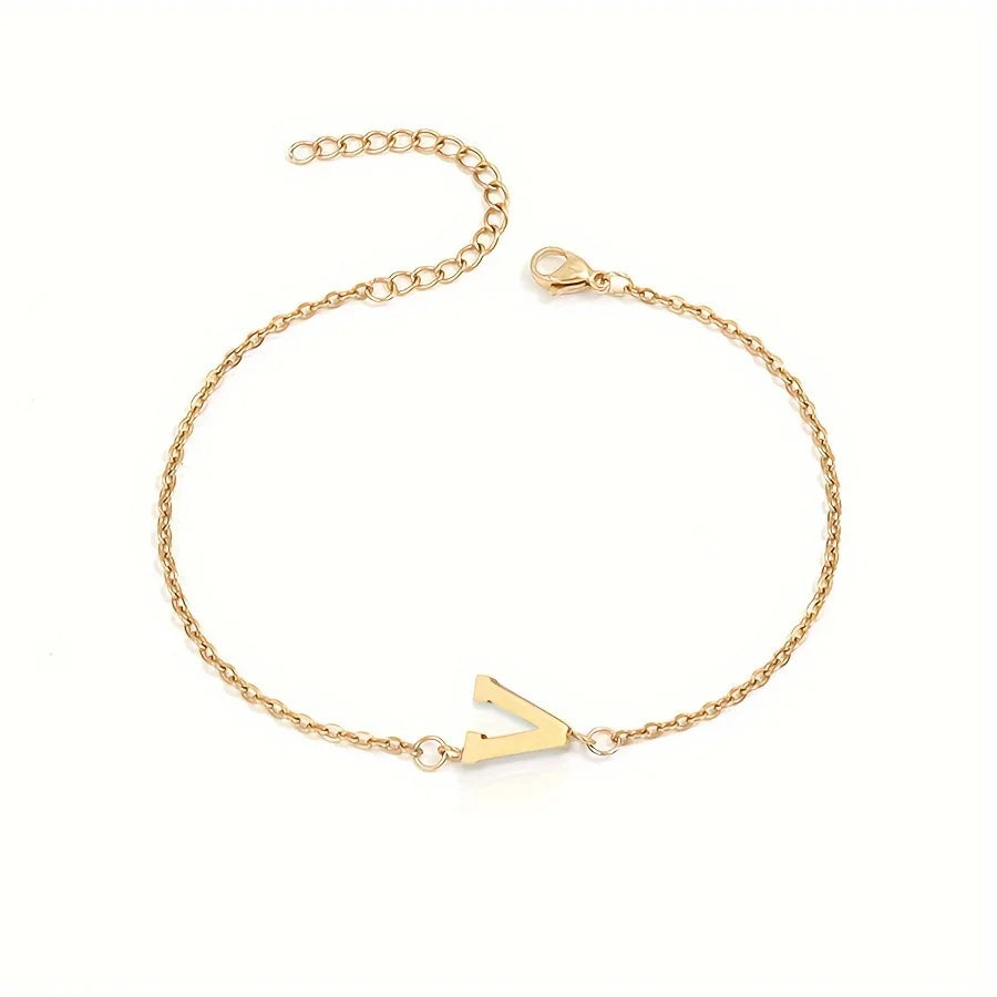 14k Gold Plated Letter Minimalist Bracelet