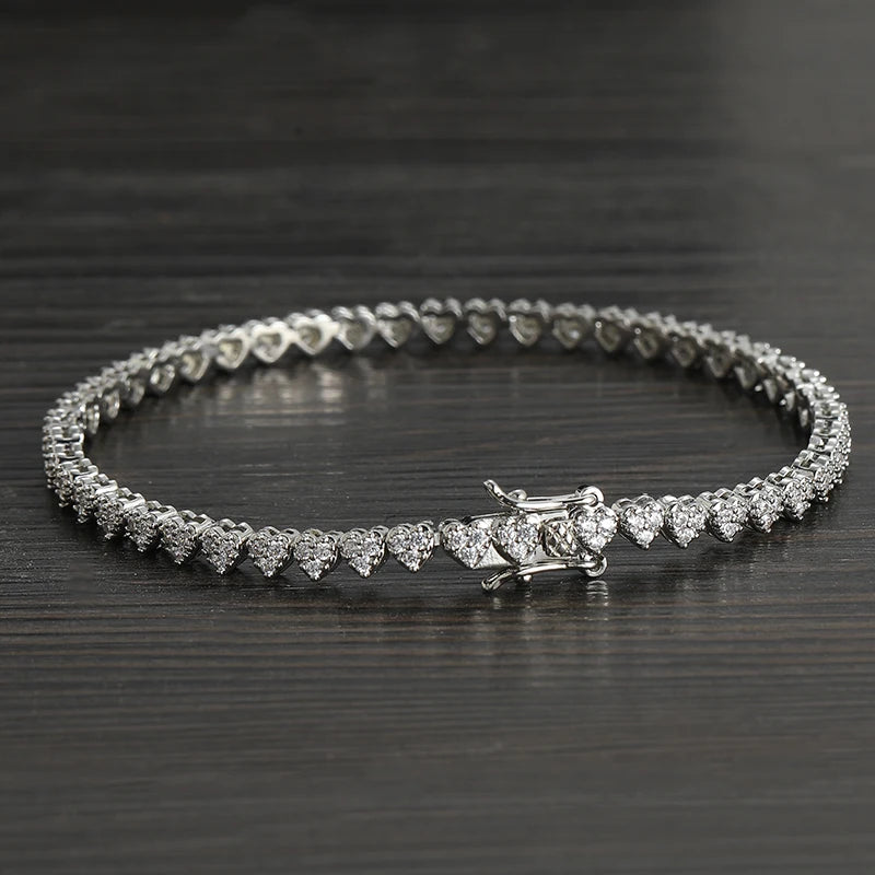 Heart Diamond Tennis Bracelet