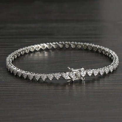 Heart Diamond Tennis Bracelet