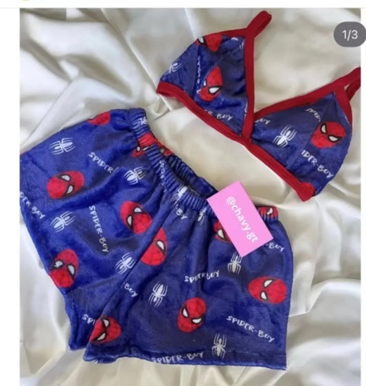 Women Hello Kitty/Spiderman 2 pcs Pyjamas Set
