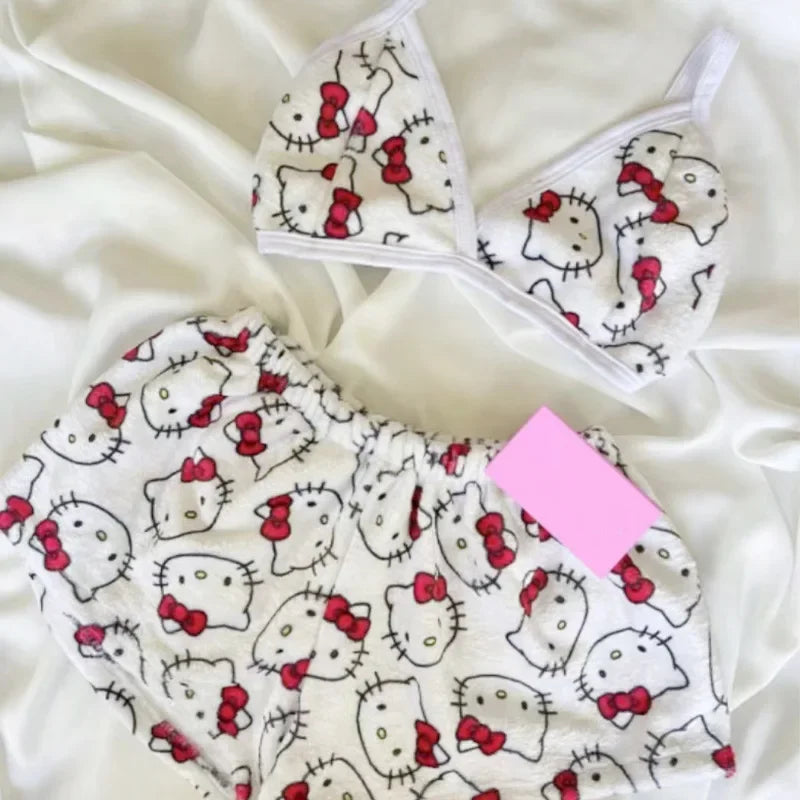Women Hello Kitty/Spiderman 2 pcs Pyjamas Set