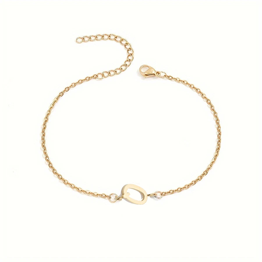 14k Gold Plated Letter Minimalist Bracelet