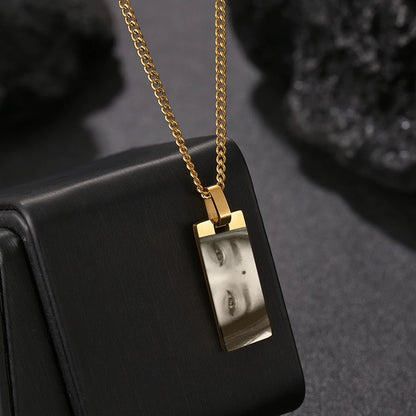 Custom Eyes Engraved Photo Necklace