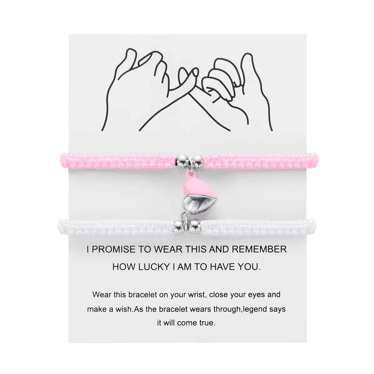 2Pcs/Set Heart Magnetic Bracelet