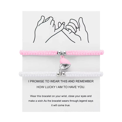 2Pcs/Set Heart Magnetic Bracelet