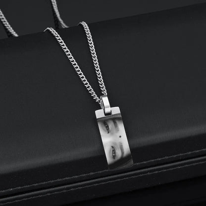 Custom Eyes Engraved Photo Necklace