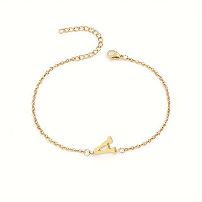 14k Gold Plated Letter Minimalist Bracelet