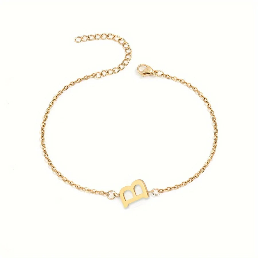 14k Gold Plated Letter Minimalist Bracelet