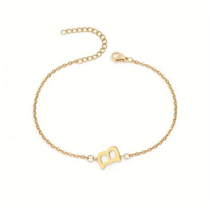 14k Gold Plated Letter Minimalist Bracelet