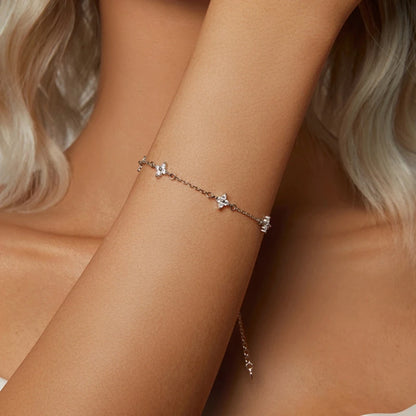 Dainty Diamond Flower Bracelet