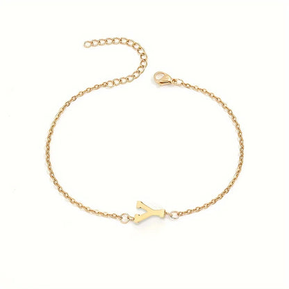 14k Gold Plated Letter Minimalist Bracelet