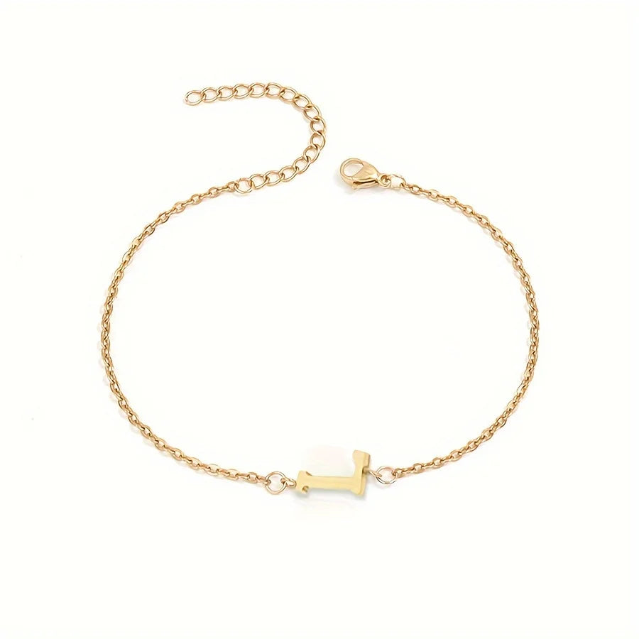 14k Gold Plated Letter Minimalist Bracelet