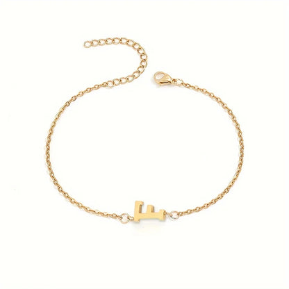 14k Gold Plated Letter Minimalist Bracelet