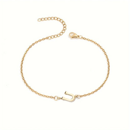 14k Gold Plated Letter Minimalist Bracelet