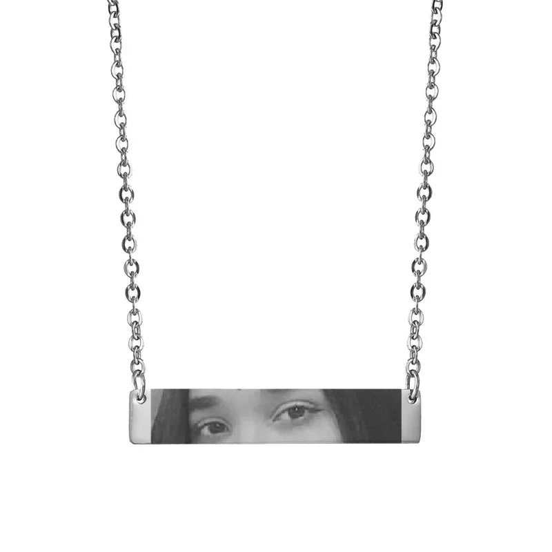 Custom Eyes Engraved Photo Necklace