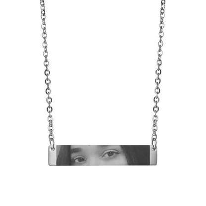 Custom Eyes Engraved Photo Necklace