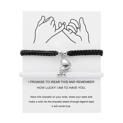 2Pcs/Set Heart Magnetic Bracelet