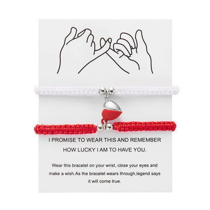 2Pcs/Set Heart Magnetic Bracelet