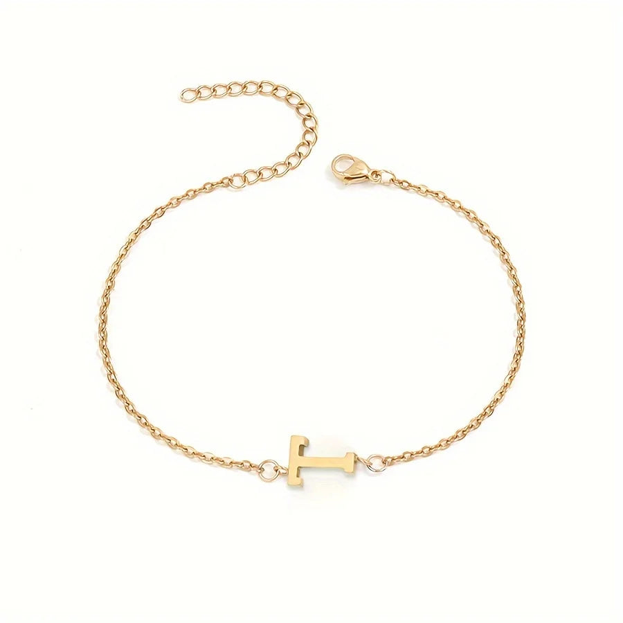 14k Gold Plated Letter Minimalist Bracelet