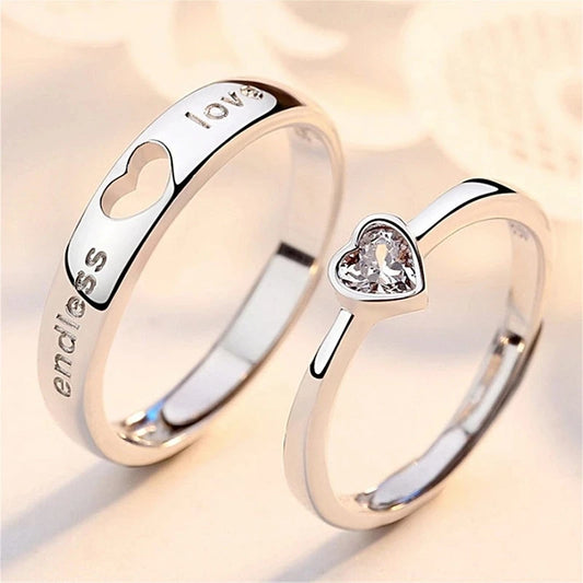 2 Piece Couples Heart Rings
