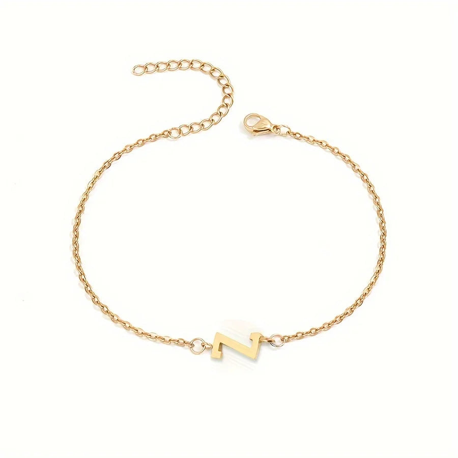 14k Gold Plated Letter Minimalist Bracelet