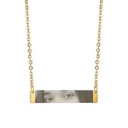 Custom Eyes Engraved Photo Necklace