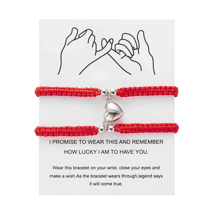 2Pcs/Set Heart Magnetic Bracelet