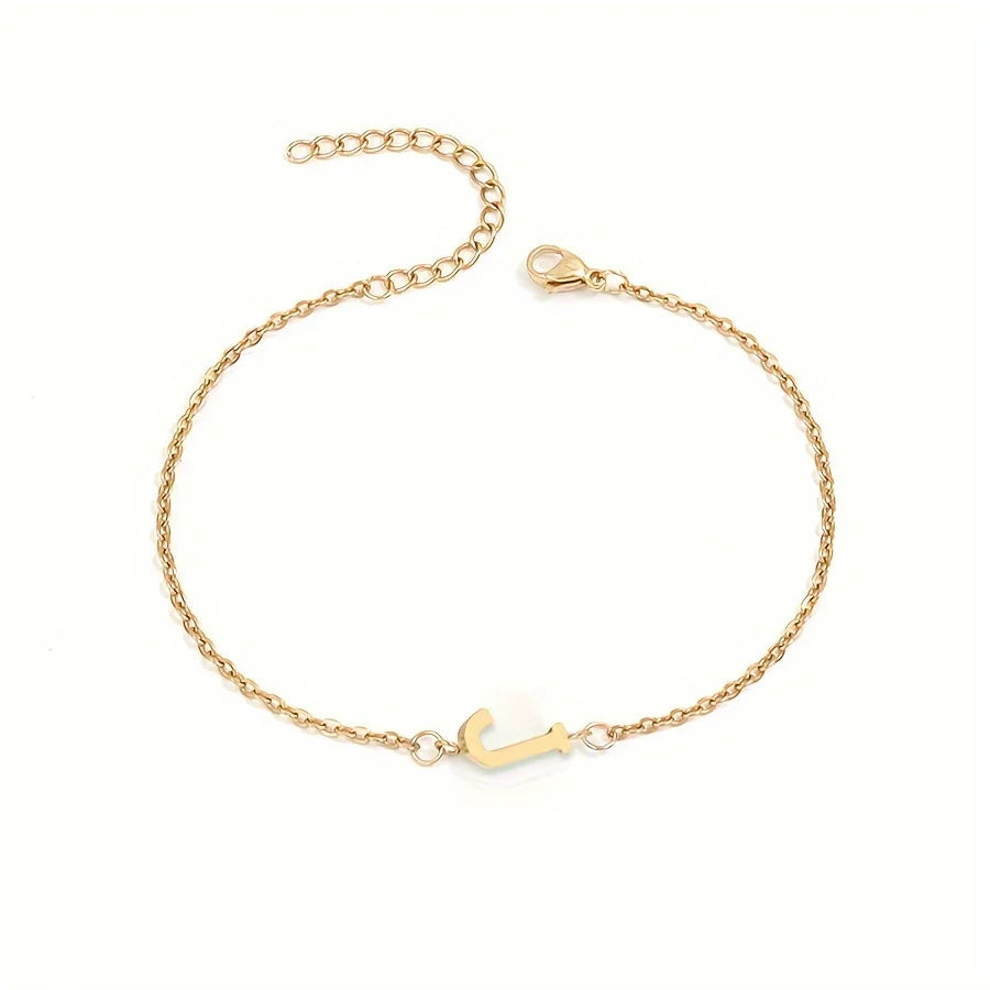14k Gold Plated Letter Minimalist Bracelet
