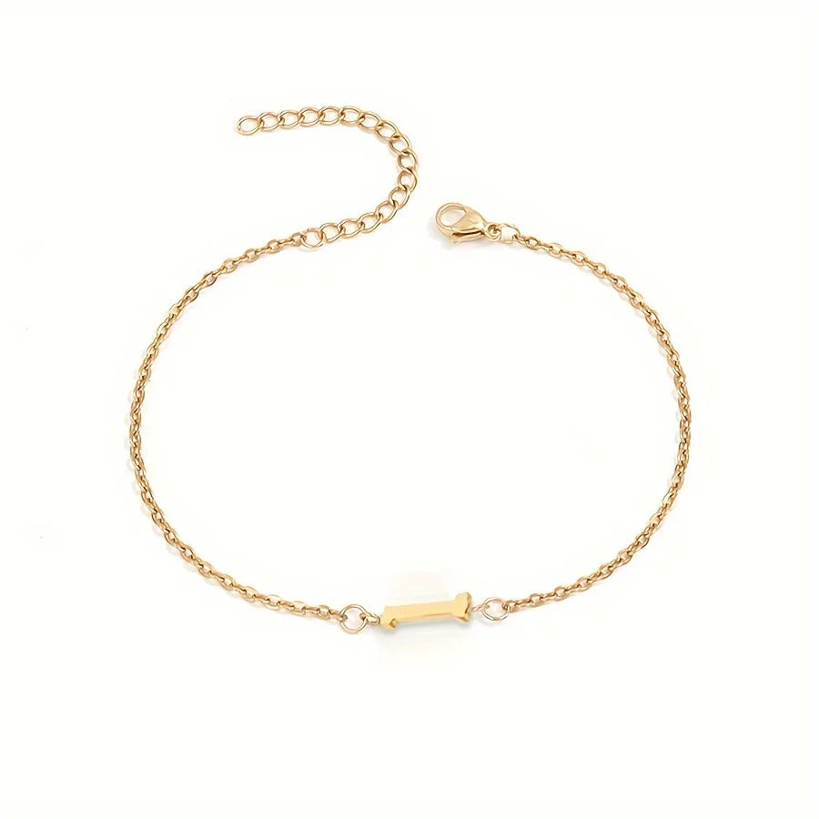14k Gold Plated Letter Minimalist Bracelet