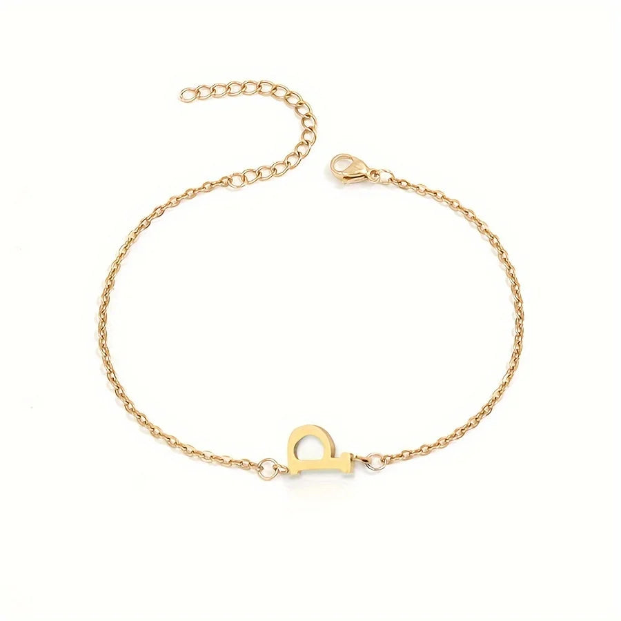 14k Gold Plated Letter Minimalist Bracelet